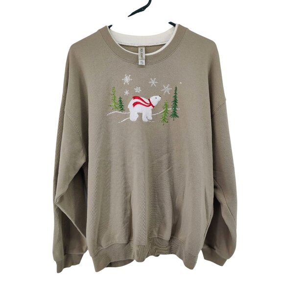 Vintage Endless Designs Polar Bear Christmas  Sweatshirt Size XL - Picture 1 of 6